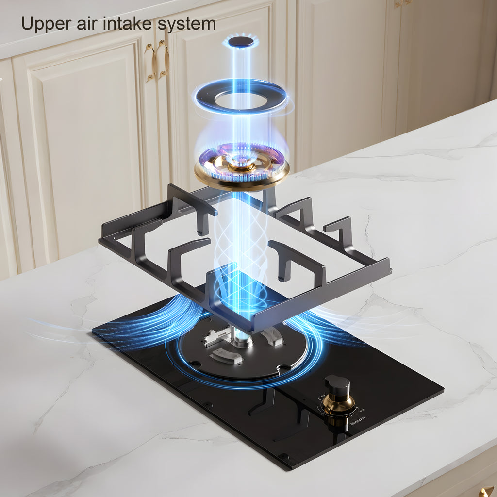 30 in. Gas Cooktop with Single Burner, Gas-Electric Combo