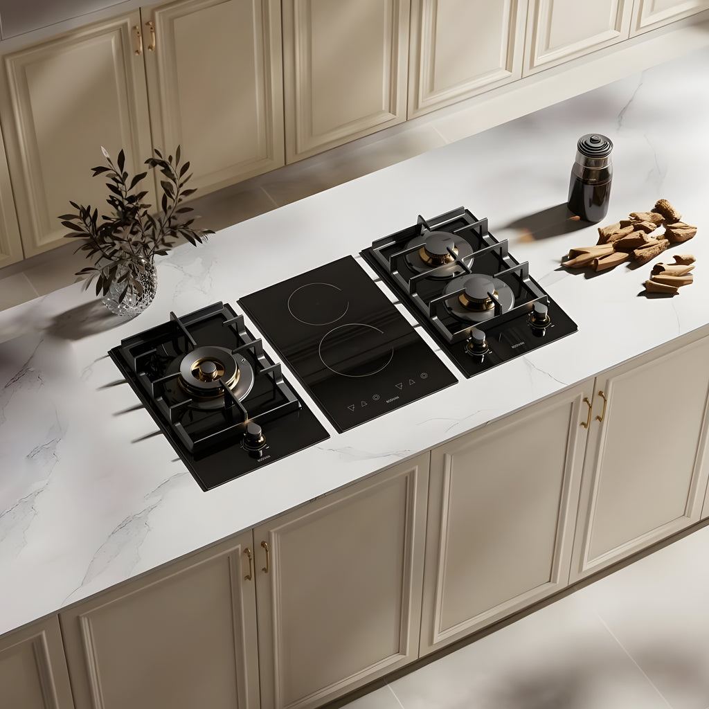 30 in. Gas Cooktop with Single Burner, Gas-Electric Combo