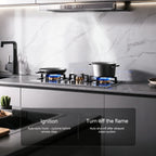 36 in. Gas cooktop with 3-Burner , Stainless Steel, Timer