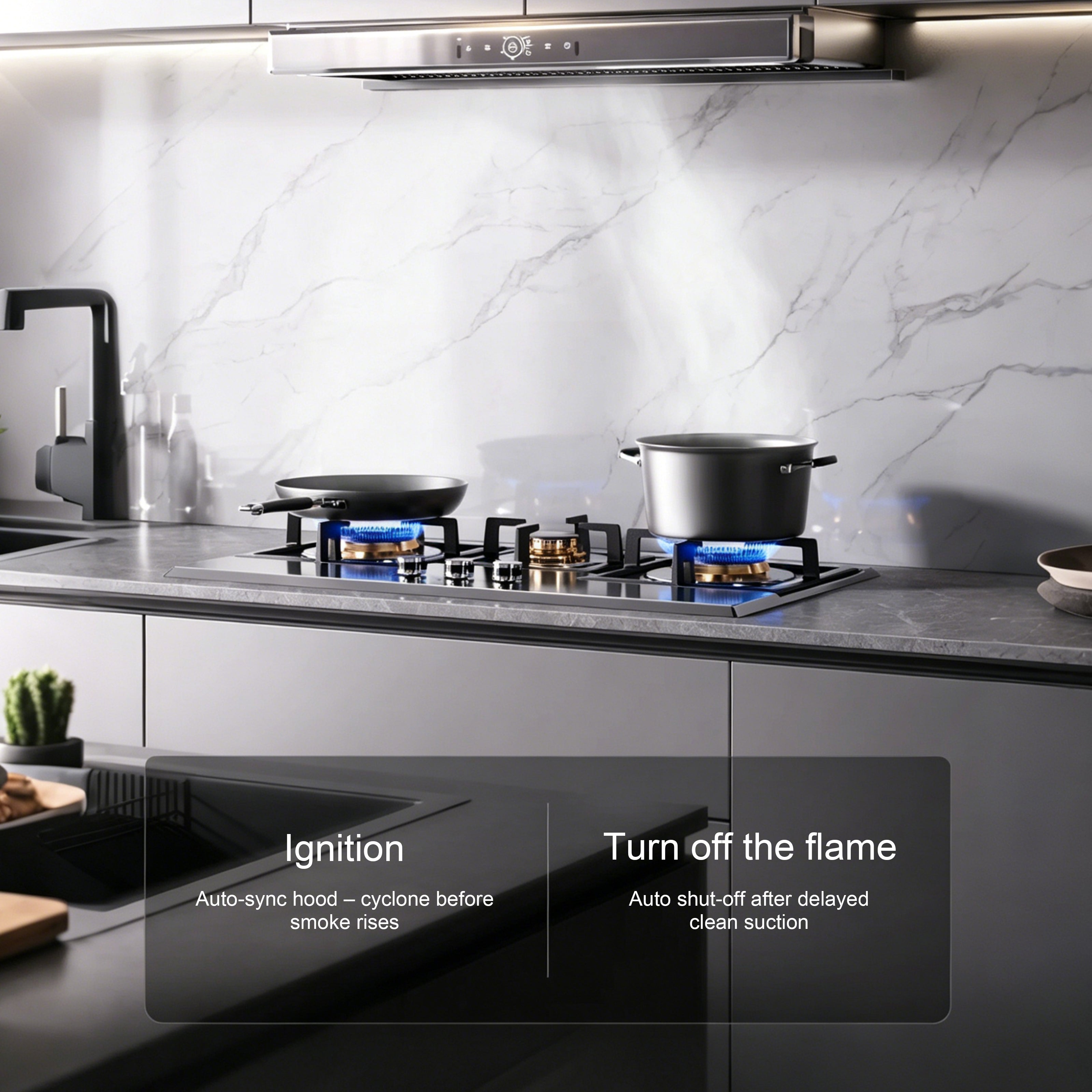 36 in. Gas cooktop with 3-Burner , Stainless Steel, Timer