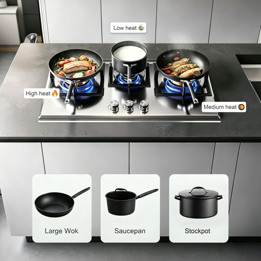 36 in. Gas cooktop with 3-Burner , Stainless Steel, Timer