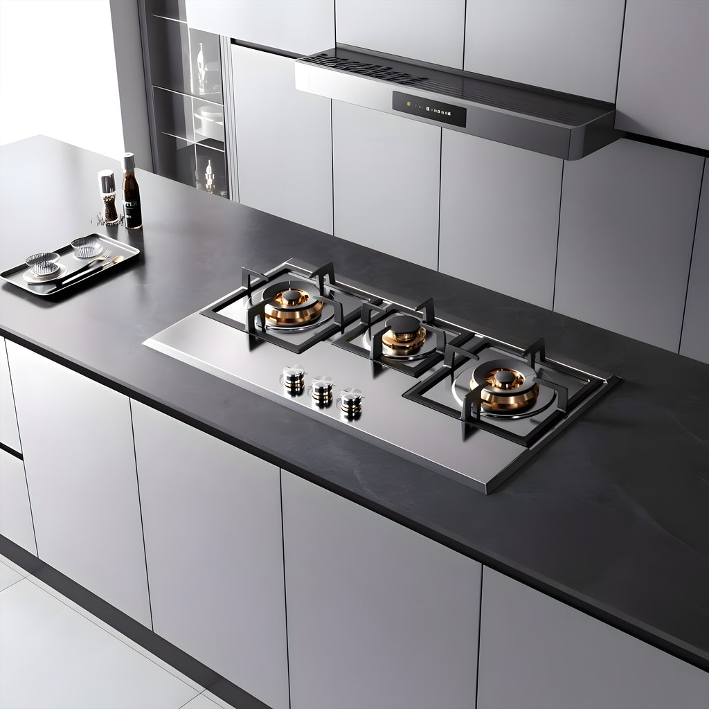 36 in. Gas cooktop with 3-Burner , Stainless Steel, Timer
