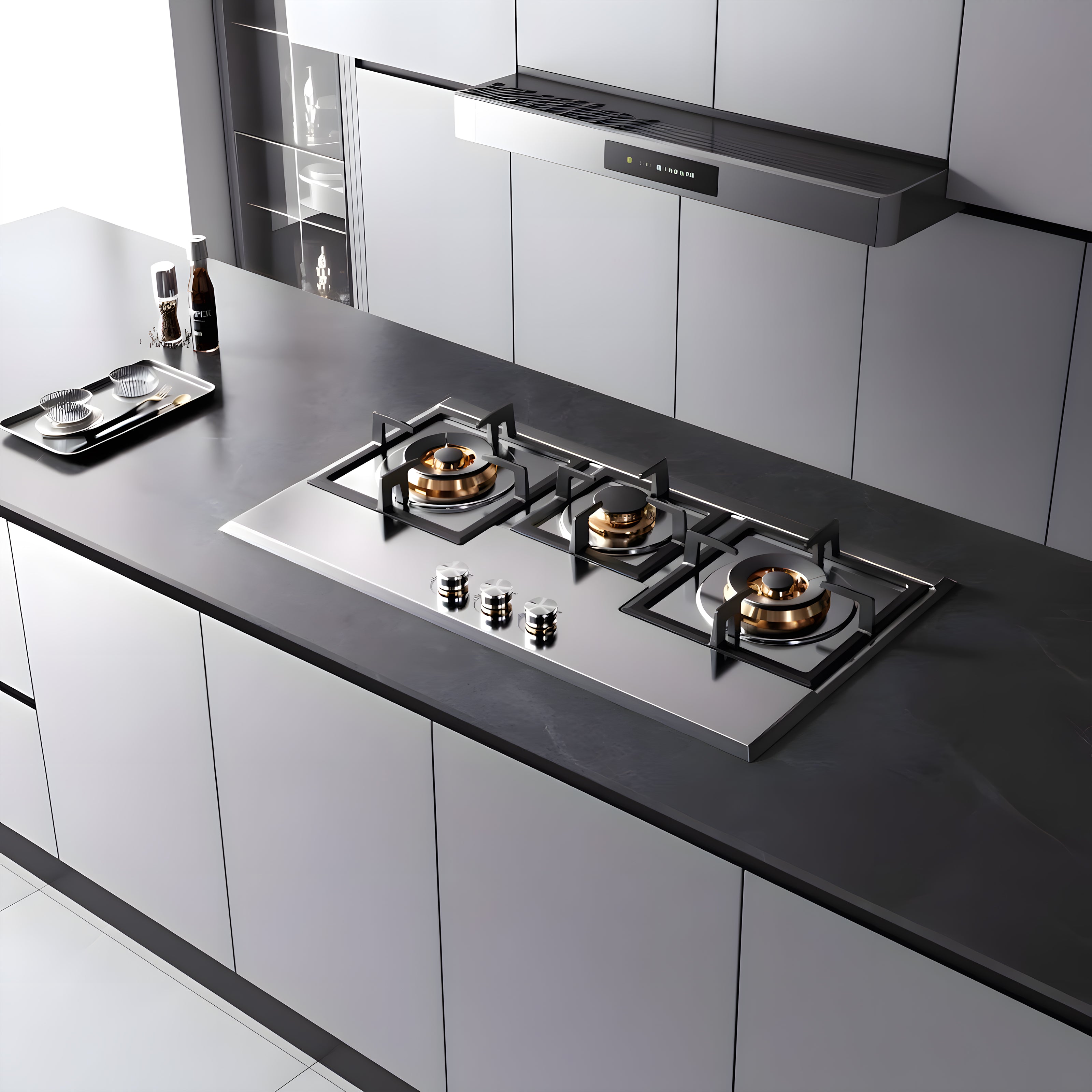 36 in. Gas cooktop with 3-Burner , Stainless Steel, Timer