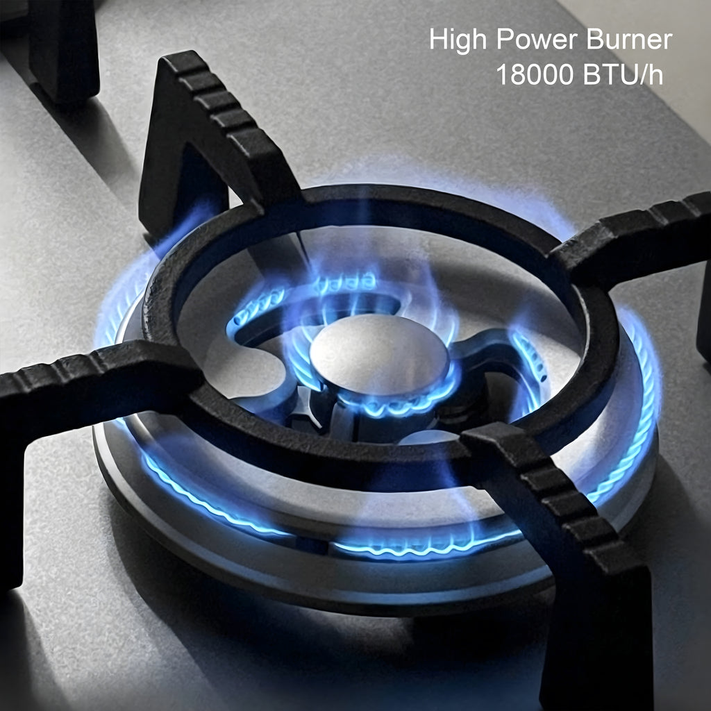30 in. Gas Cooktop Stainless Steel with 3-Burner, Timer, High Power
