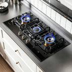 36 in. Gas Cooktop with 3-Burner, Large Panel, Timer, Dual Fuel NG/LP