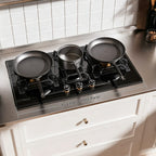 36 in. Gas Cooktop with 3-Burner, Large Panel, Timer, Dual Fuel NG/LP