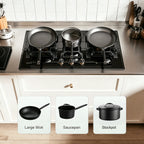 36 in. Gas Cooktop with 3-Burner, Large Panel, Timer, Dual Fuel NG/LP