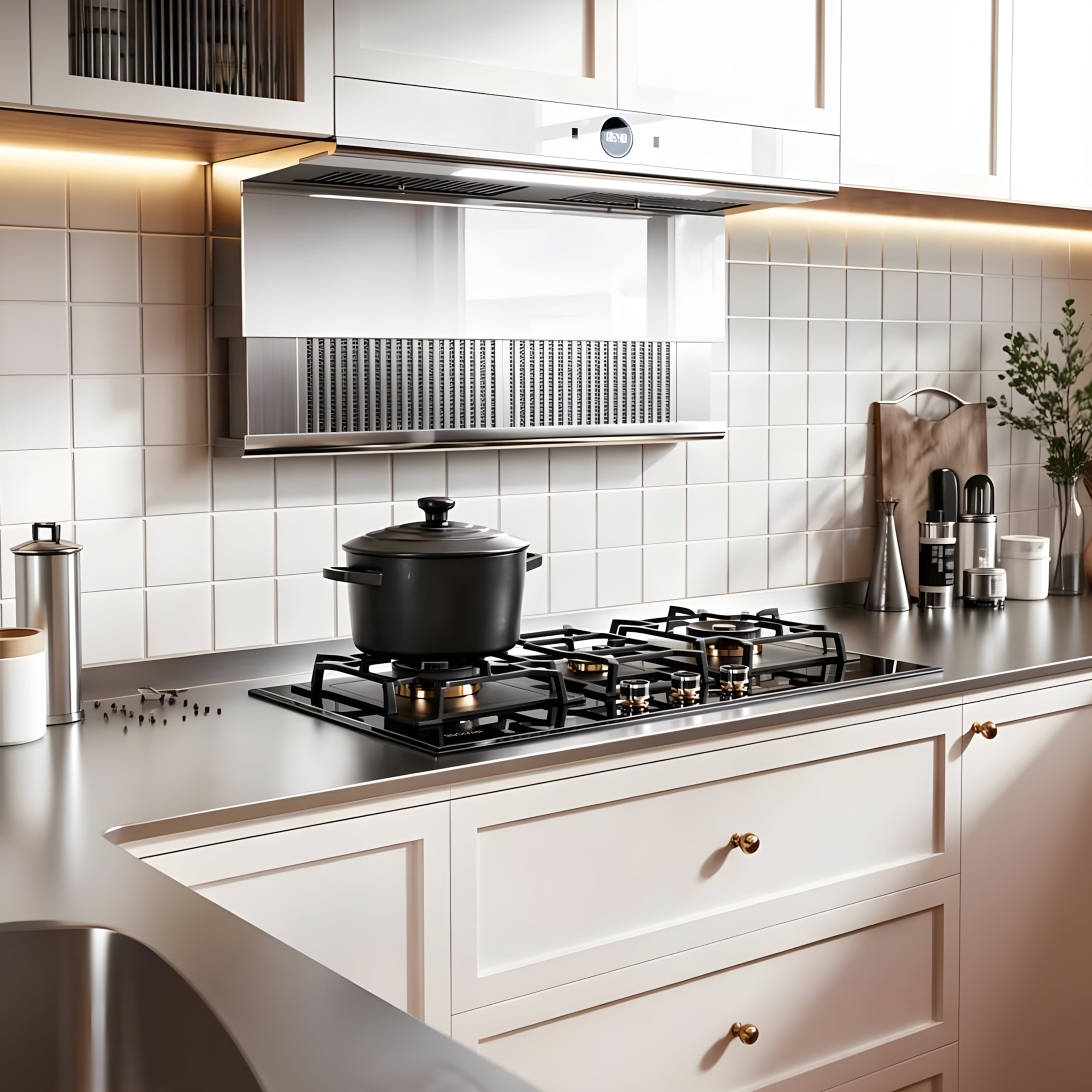 36 in. Gas Cooktop with 3-Burner, Large Panel, Timer, Dual Fuel NG/LP