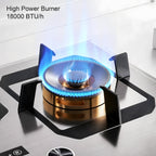 30 in. Gas Cooktop with 3-Burner, Stainless Steel , Timer, High Heat, Dual Fuel Natural Gas & LP Gas