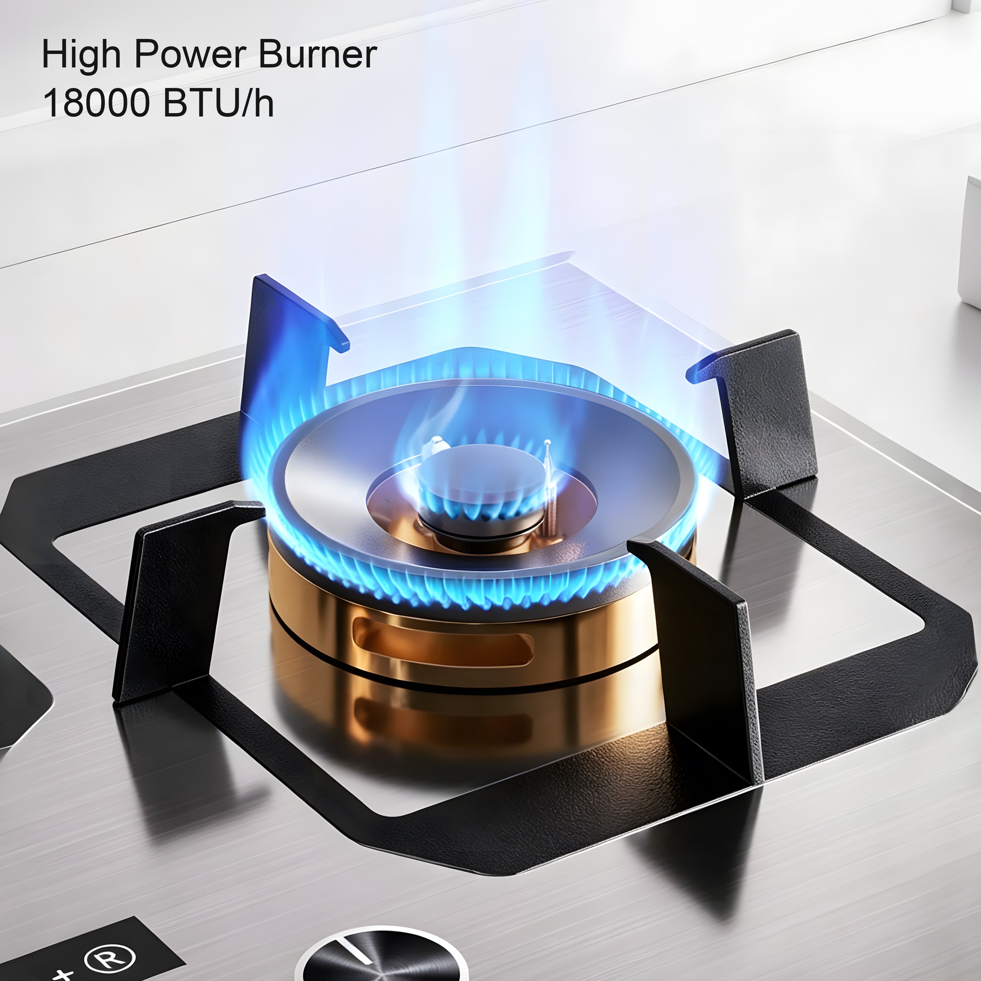 30 in. Gas Cooktop with 3-Burner, Stainless Steel , Timer, High Heat, Dual Fuel Natural Gas & LP Gas
