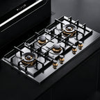 36 in. gas cooktop with 4-Burner, Stainless Steel, High Power
