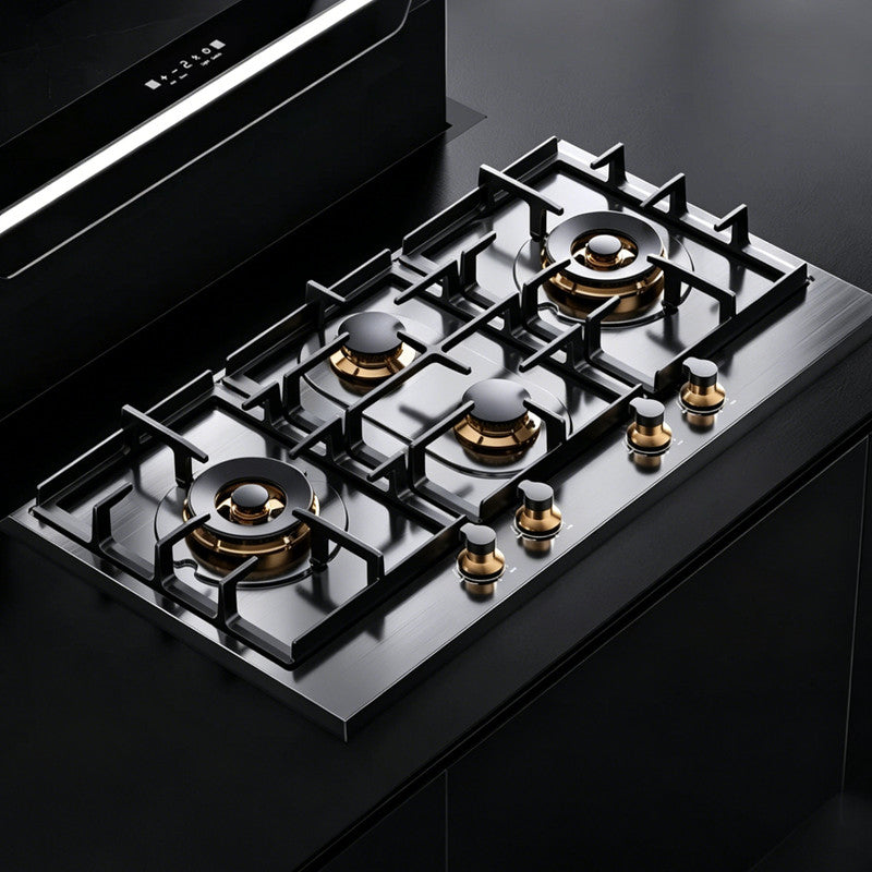 36 in. gas cooktop with 4-Burner, Stainless Steel, High Power