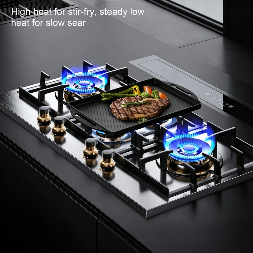 36 in. gas cooktop with 4-Burner, Stainless Steel, High Power