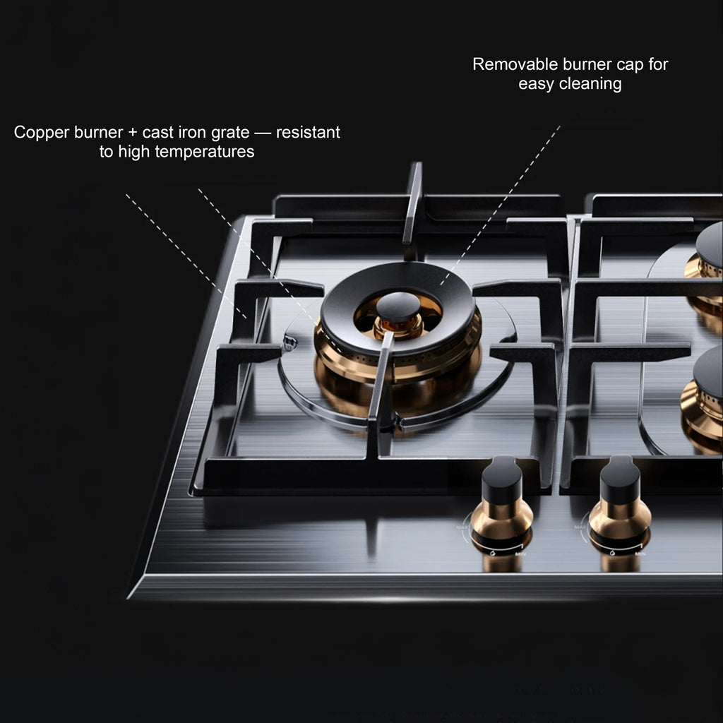 36 in. gas cooktop with 4-Burner, Stainless Steel, High Power