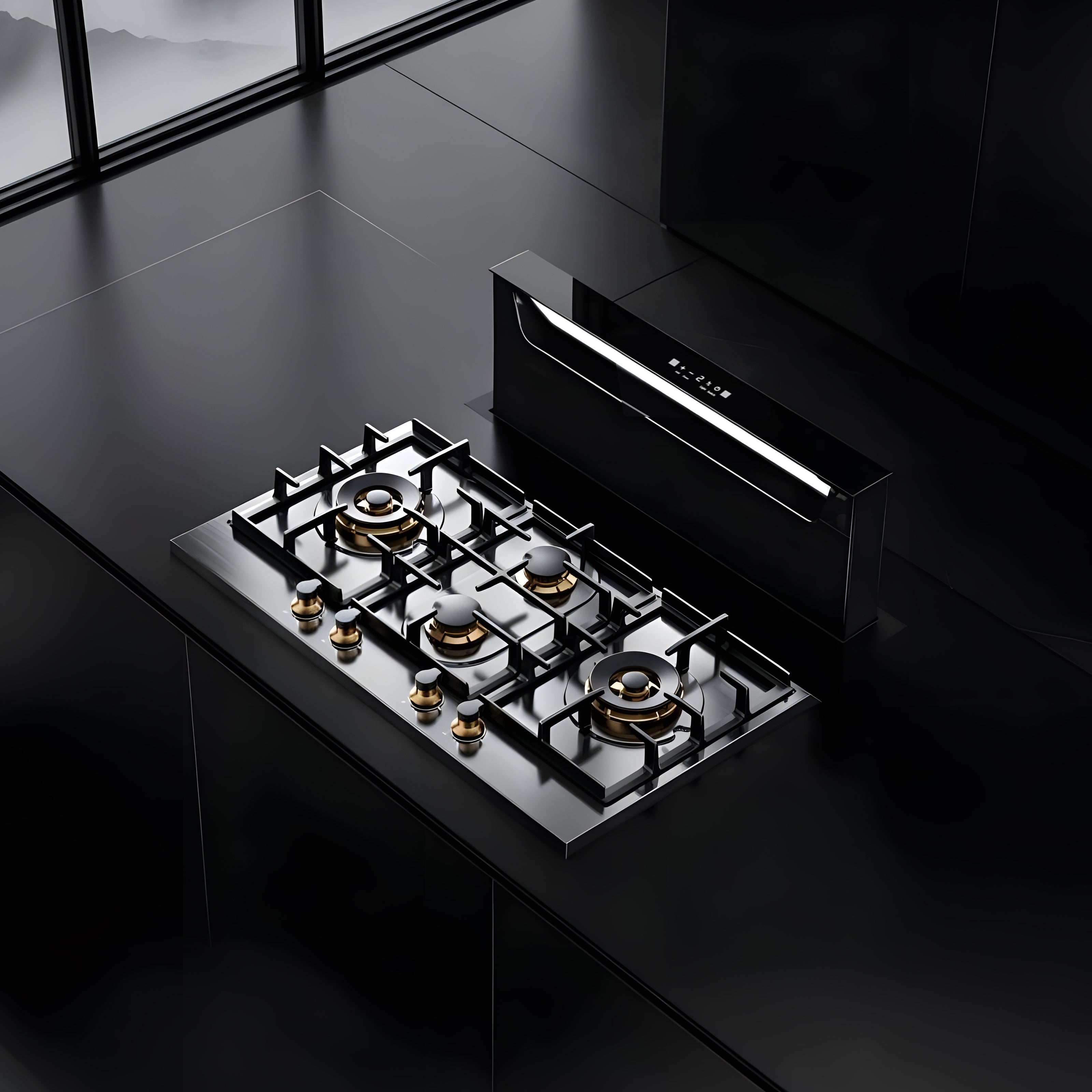 36 in. gas cooktop with 4-Burner, Stainless Steel, High Power