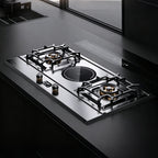 36 in. Gas Cooktop with 3-Burner , 2 Gas Burners & 1 Electric Burner, Dual Fuel Built-in Stove for Household Use