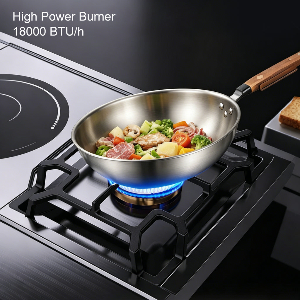 36 in. Gas Cooktop with 3-Burner , 2 Gas Burners & 1 Electric Burner, Dual Fuel Built-in Stove for Household Use