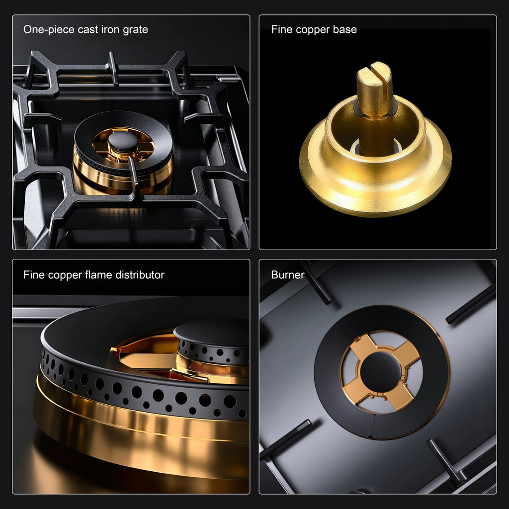 36 in. Gas Cooktop with 3-Burner , 2 Gas Burners & 1 Electric Burner, Dual Fuel Built-in Stove for Household Use