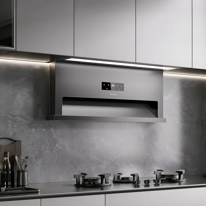 36 in. 1060 CFM Hidden Side Range Hood, Automatic Lift Up, Powerful Suction, Residential Kitchen Ventilation
