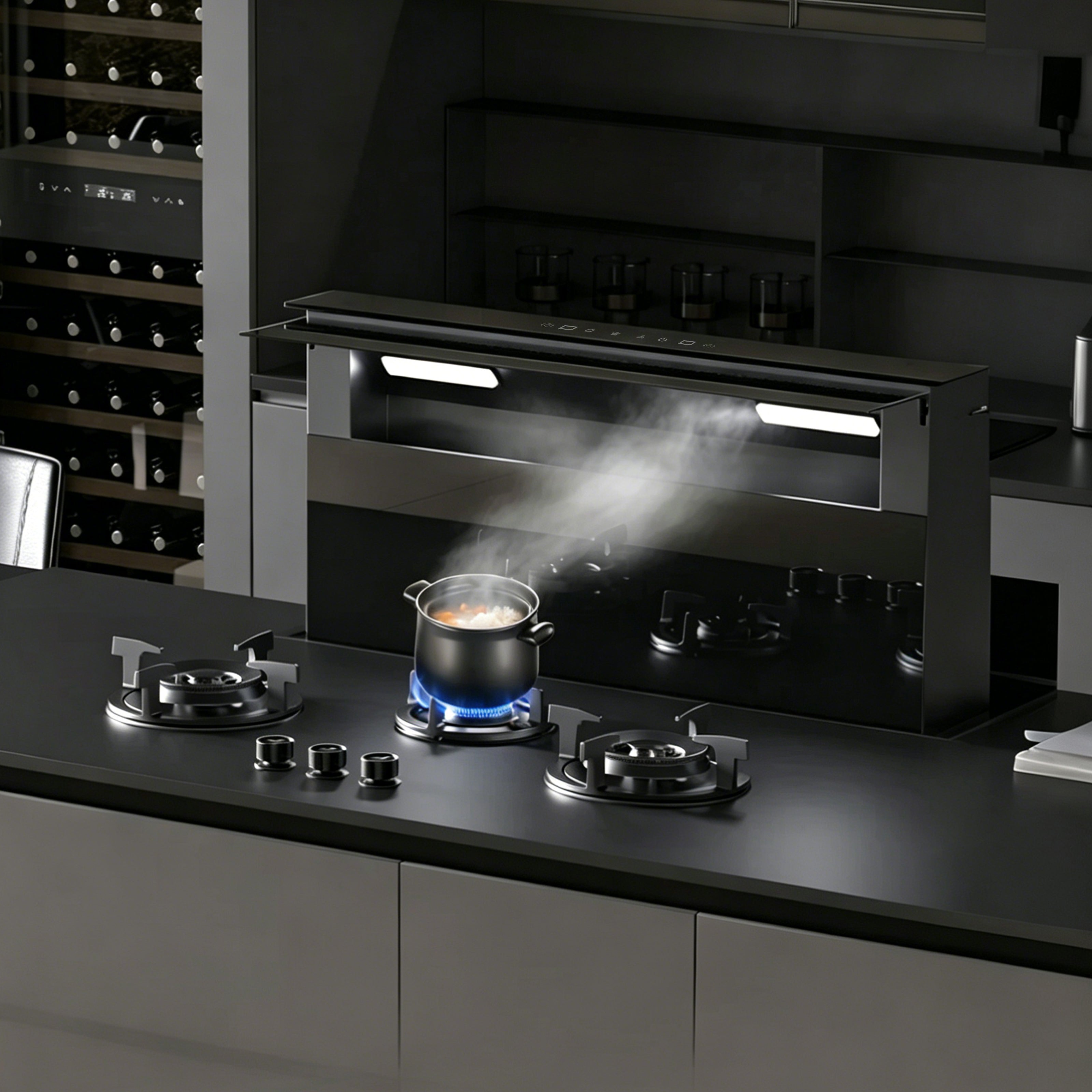 36 in. 920 CFM Under Island Cabinet Insert Range Hood, Hidden Downdraft Vent, Auto Rise Lift, Powerful Suction, Concealed Built-in Design