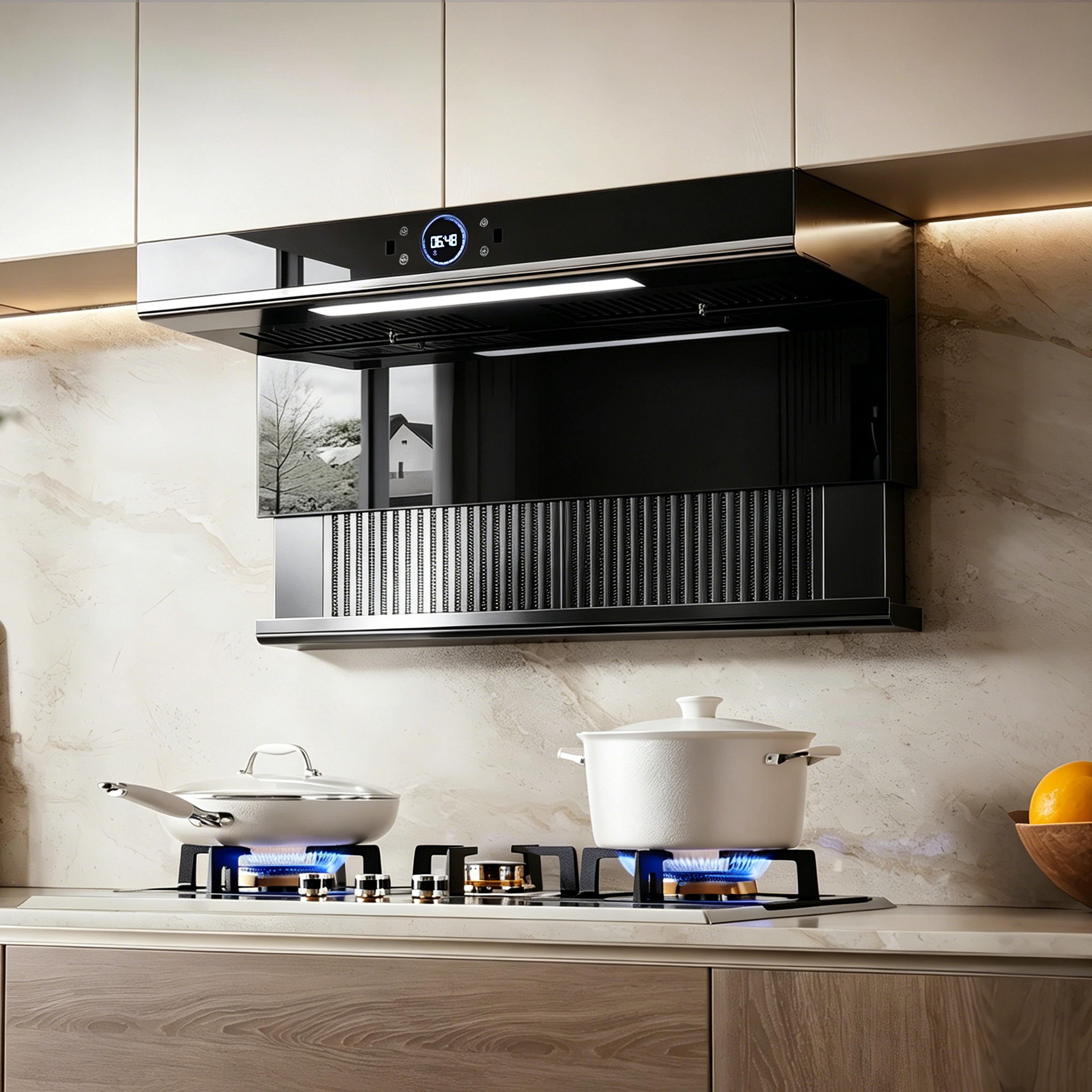36 in. 920 CFM Ducted Range Hood, Top & Side Dual Suction, Automatic Lift Up Design, Powerful Kitchen Ventilation