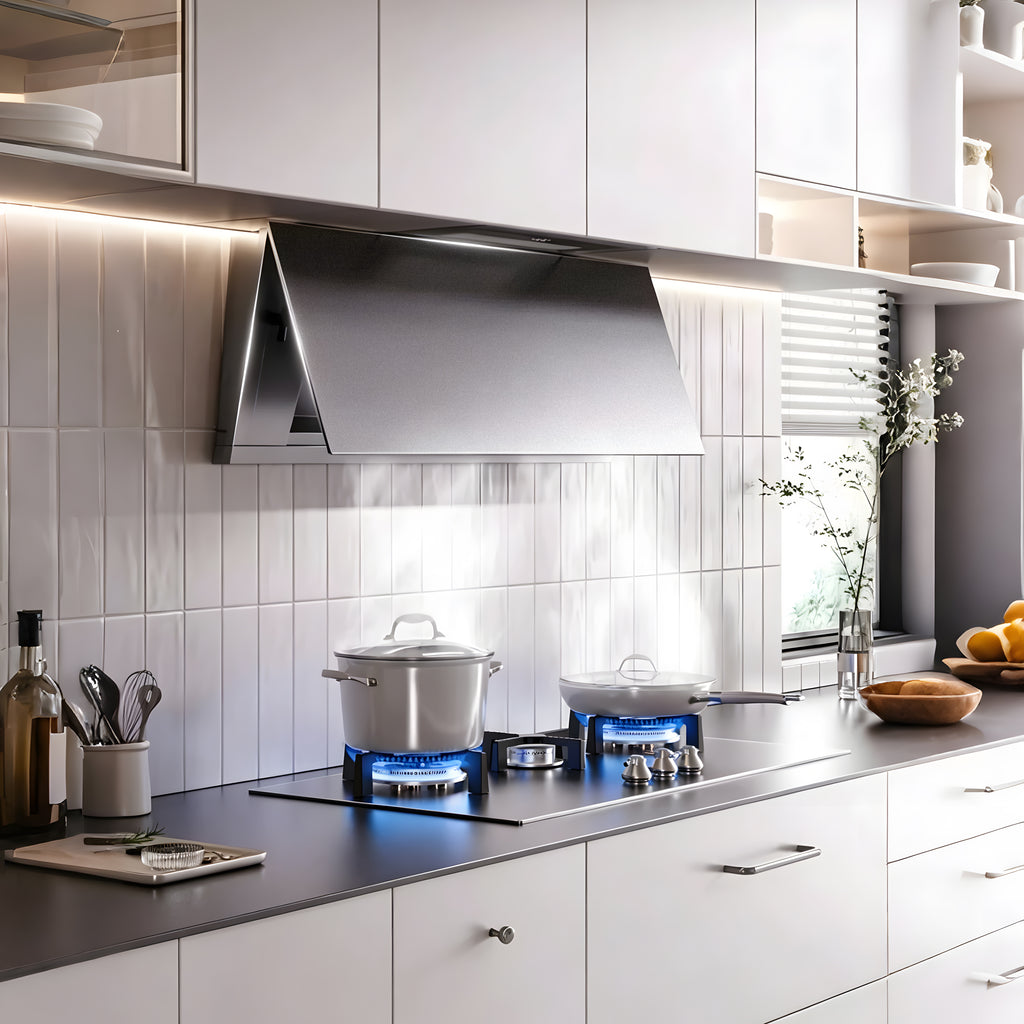 36 in. 1060 CFM Ducted Wall Mount  Range Hood in Stainless Steel with Auto Open/Close, Ultra-Thin Design